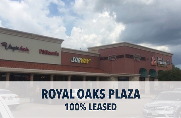 Royal Oaks Plaza Commercial Property in Houston Texas 100% Leased